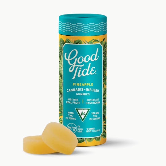 Good Tide - Pineapple Solventless Hash Rosin Gummies | Uplifting | 200mg - 1