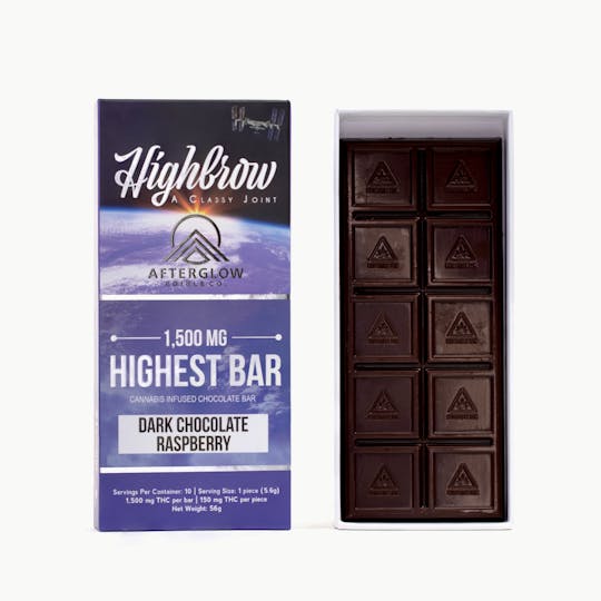 Highbrow - Highbrow/Afterglow Dark Chocolate Raspberry Highest Bar 1500mg - 1