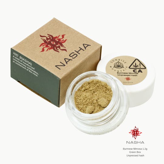 NASHA - Burmese Mimosa 1.2g Green Unpressed Hash - 1