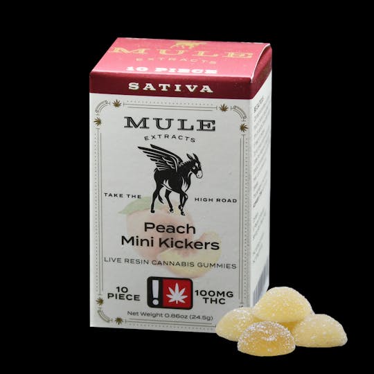 Mule Extracts - 100mg 10 Piece Peach Mini Kickers (Sativa) - 1