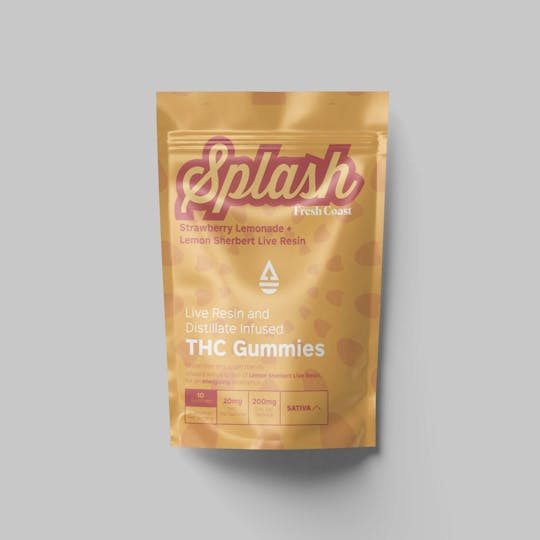 Fresh Coast - Strawberry Lemonade/Lemon Sherbert | Splash THC Gummies 200mg | Sativa - 1