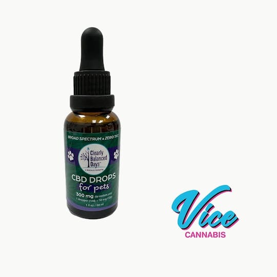Vice Cannabis - Clearly Balanced Days: CBD Drops for Pets: 300mg - 1