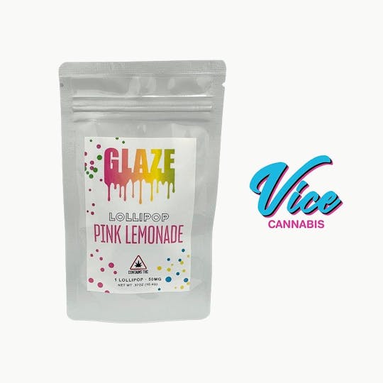 Vice Cannabis - Glaze Lollipop Pink Lemonade: 50mg - 1
