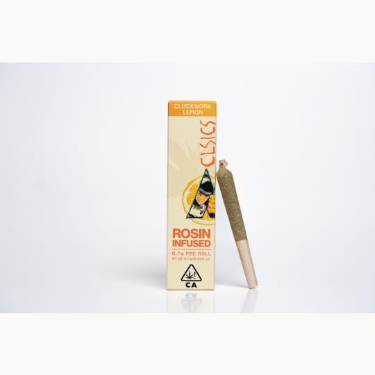 CLSICS Rosin & Rosin Infused Pre Rolls - Clockwork Lemon - .7g Rosin Infused Pre Roll - 1