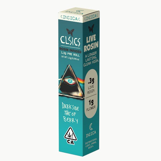 CLSICS Rosin & Rosin Infused Pre Rolls - Dark Side of the Berry - 1.3g Rosin Infused Pre Roll - 1