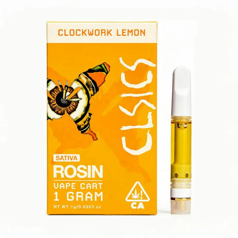 CLSICS - Clockwork Lemon - Live Rosin Vape Cartridge - 1g cartridge