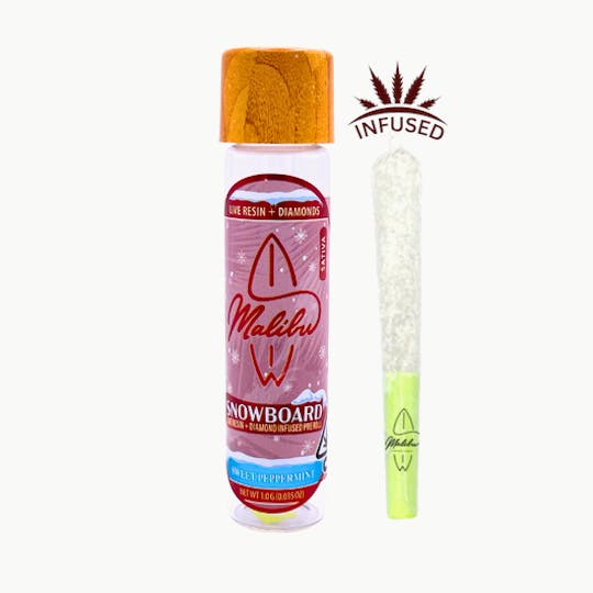 Malibu Premium Cannabis - Snowboard | Sweet Peppermint | Infused Preroll 1G - 1