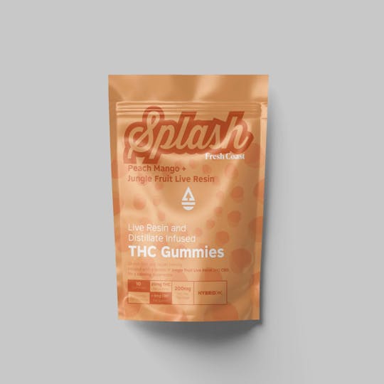 Fresh Coast - Peach Mango/Jungle Fruit | Splash THC Gummies 200mg | Hybrid - 1