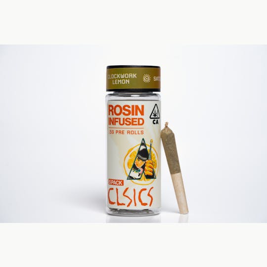 CLSICS Rosin & Rosin Infused Pre Rolls - Clockwork Lemon - 5Pk .5g Rosin Infused Pre Rolls - 1