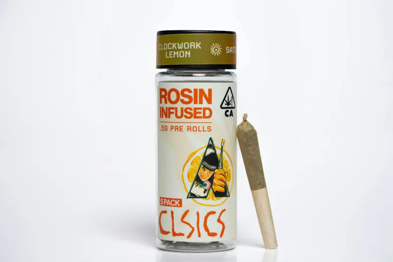 CLSICS - Clockwork Lemon - Rosin Infused Joints - 0.5g each - 5pk pre-roll