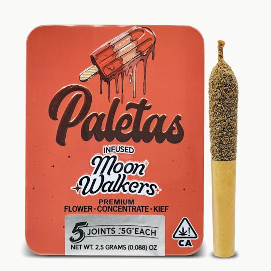 Paletas - Paletas Strawberry Cough Sativa Moon Walkers Infused Pre-rolls 5pk (2.5g) - 1