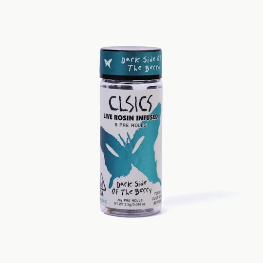 CLSICS Rosin & Rosin Infused Pre Rolls - Dark Side of the Berry - 5Pk .5g Rosin Infused Pre Rolls - 1