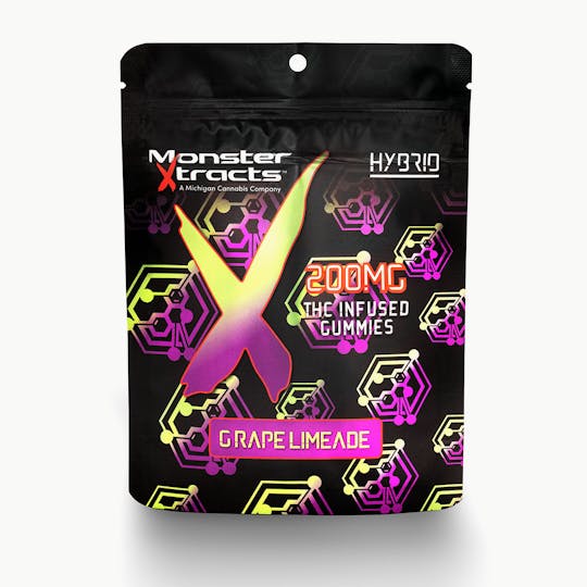 Monster Xtracts - Grape Limeade 200mg THC Infused Gummies - 1