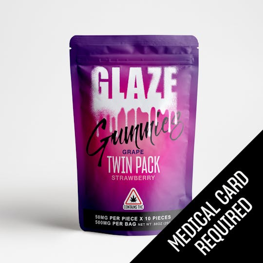 Glaze - Glaze | Twin Pack Grape + Strawberry Gummies | 500mg (MED) - 1