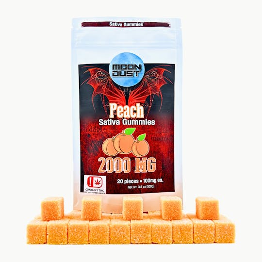 MOON DUST - 2000MG THC GUMMIES - PEACH - SATIVA - 1