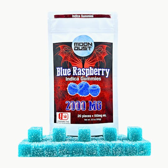 MOON DUST - 2000MG THC GUMMIES - BLUE RASPBERRY - INDICA - 1
