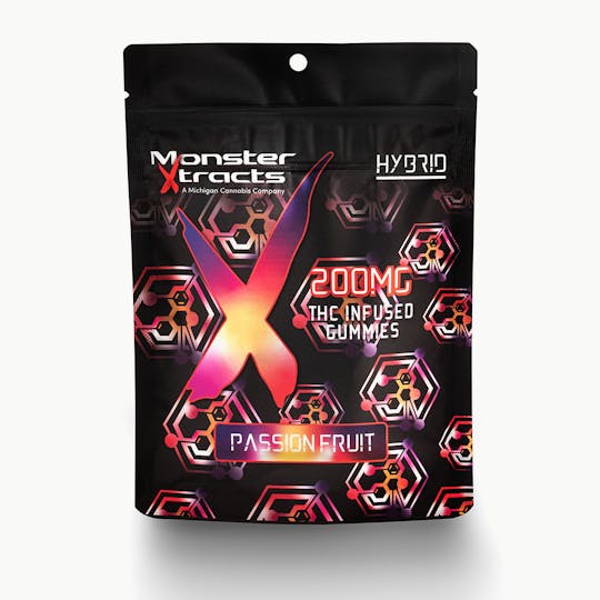 Monster Xtracts - Passion Fruit 200mg THC Infused Gummies - 1