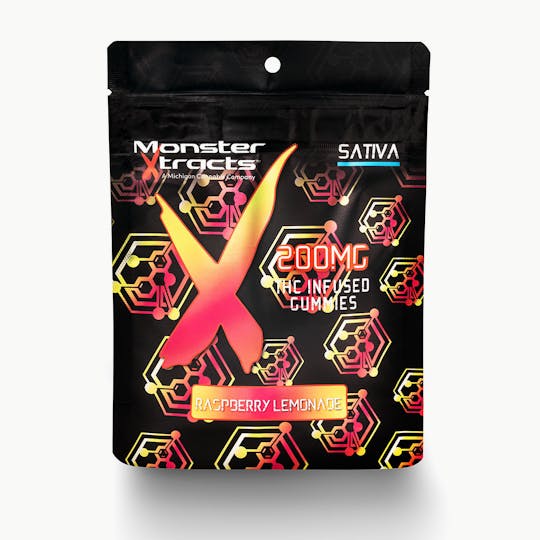 Monster Xtracts - Raspberry Lemonade 200mg THC Infused Gummies - 1
