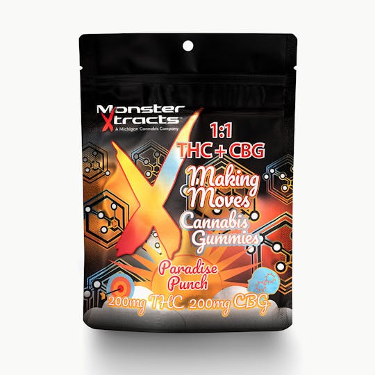 Monster Xtracts - Paradise Punch 200mg CBG 200mg THC Infused Gummies - 1