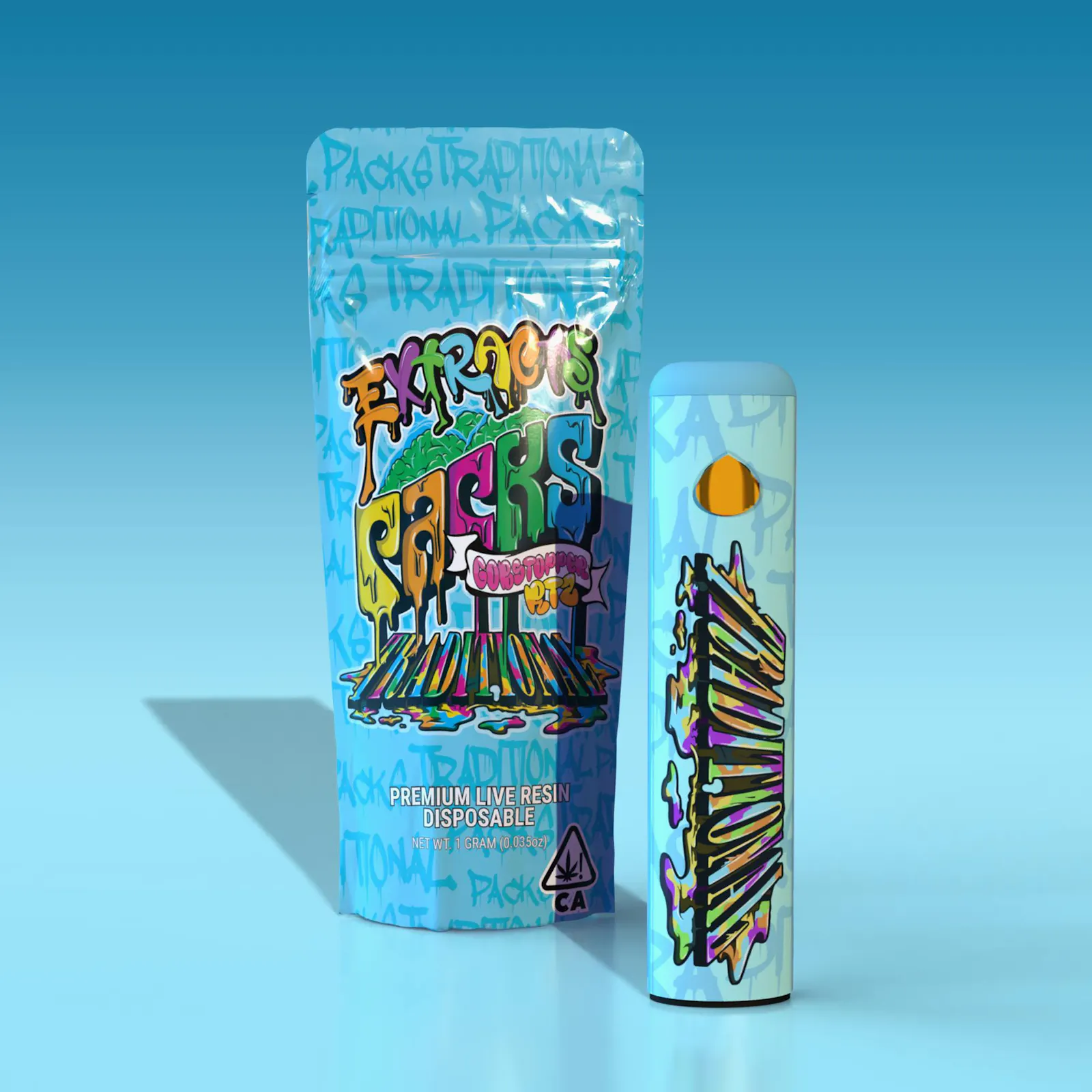 Traditional x PCF - Gobstopper Rtz Live Resin Disposable 1g
