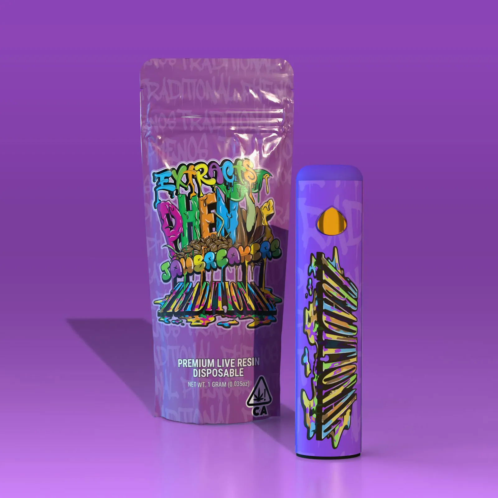 Traditional x PCF - Jawbreakers Live Resin Disposable 1g
