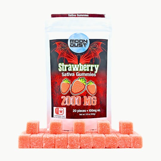MOON DUST - 2000MG THC GUMMIES - STRAWBERRY - SATIVA - 1