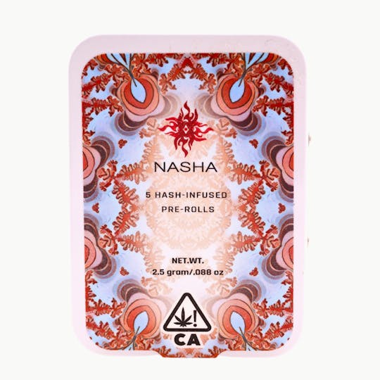 NASHA - Hash Infused PreRolls - 5 pack - Papaya Punch x Strawnana - 1