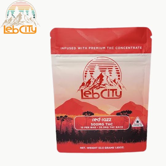 LebCity Extracts - Red Razz 500 MG THC Infused Gummy - 1