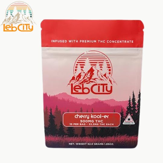 LebCity Extracts - Cherry Kool-er 500 MG THC Infused Gummy - 1
