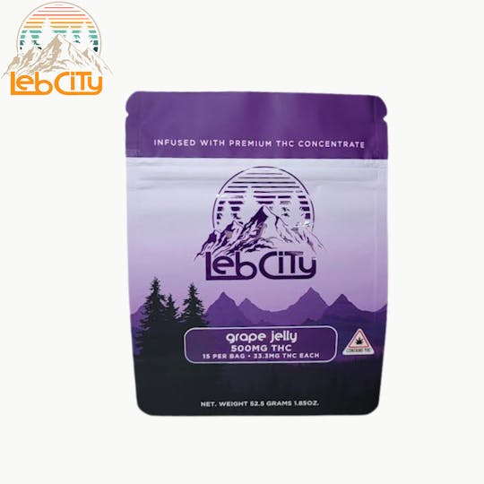 LebCity Extracts - Grape Jelly 500 MG THC Infused Gummy - 1