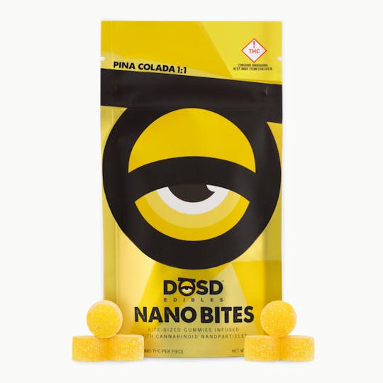 DŌSD Edibles - Nano Bites - Pina Colada 1:1 - 250mg, Hybrid Enhanced - 1