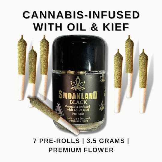 Smoakland - BLACK - Infused Pre-Rolls - God Father OG (H) 7pk - 3.5g - 1