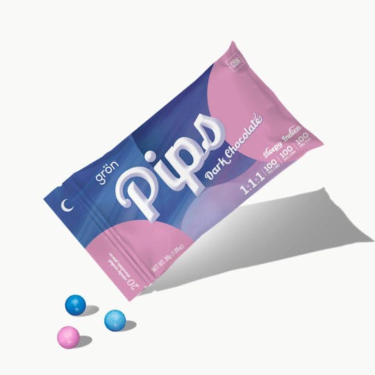 Grön Edibles - Grön 1:1:1 Dark Chocolate Pips - CBD/CBN/THC - Sleepy Indica - 1