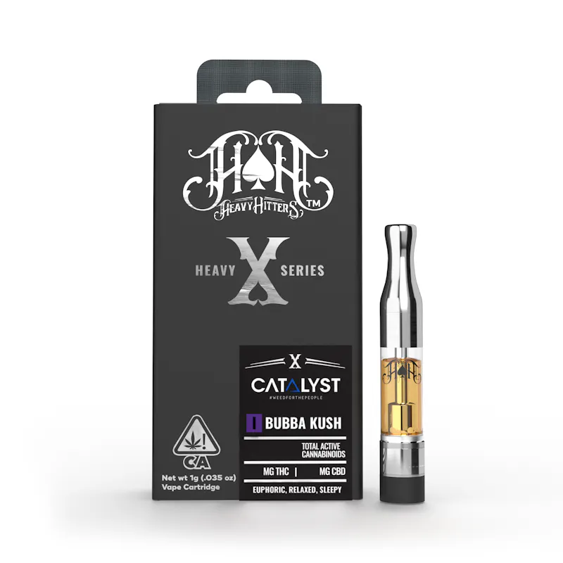 Heavy Hitters Bubba Kush Indica - Ultra Extract High Purity Oil - 1G Vape Cartridge cartridge