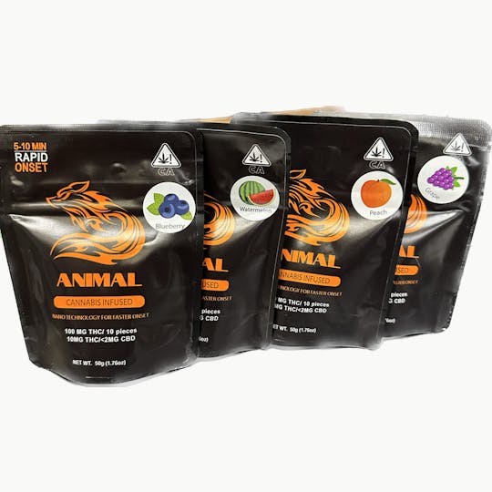 Animal - Peach Flavored Gummies - 10 x 10mg/gummy - 1