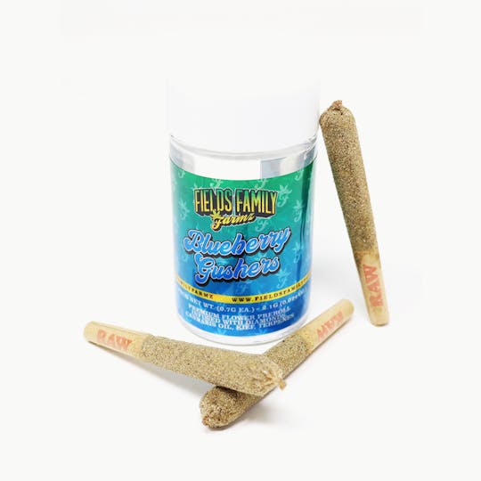 Fields Family Farmz - 3 Pack - Blueberry Gushers 2.1g Diamond, Oil and Kief Infused Pre-Rolls - 1