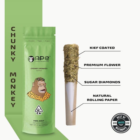 APE Premium Cannabis Corp - CHUNKY MONKEY — Mini Joint Infused + Kief (0.5g) - 1