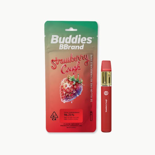 Buddies Brand - Buddies Strawberry Cough 1g AIO Vape - 1