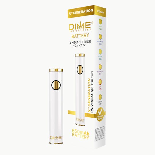 Dime Industries - Dime Industries 5th Generation 510 Thread Battery - White (2023) - 1
