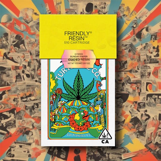 Friendly Brand - Friendly Brand x Turtle Pie - Sunday Paper - 1g Cured Resin Cartridge - 1