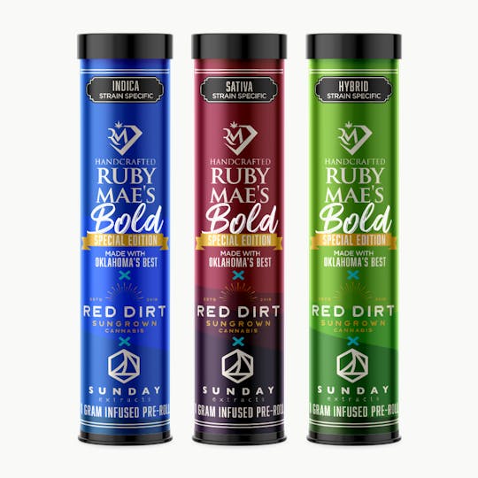 Ruby Mae's - Bold SPECIAL | Indica | 1g Infused Preroll | Blue Sherbet Acai - 1