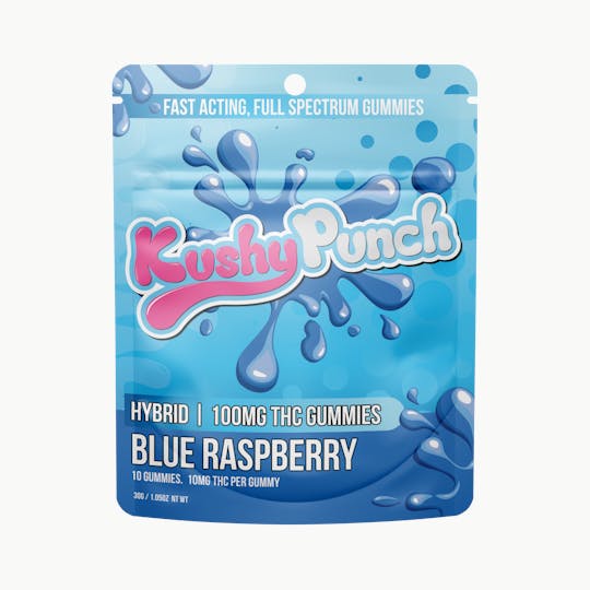 Kushy Punch - Kushy Punch - Hybrid Blue Raspberry INDIVIDUAL GUMMIES 100MG - 1