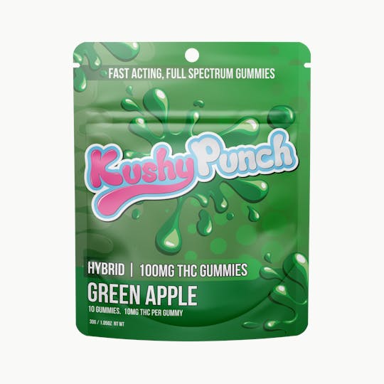 Kushy Punch - Kushy Punch - Hybrid Green Apple INDIVIDUAL GUMMIES 100MG - 1