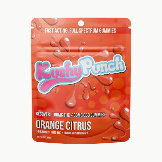 Kushy Punch - Kushy Punch Recover (2:1) Orange Citrus - INDIVIDUAL GUMMIES 90MG - 1