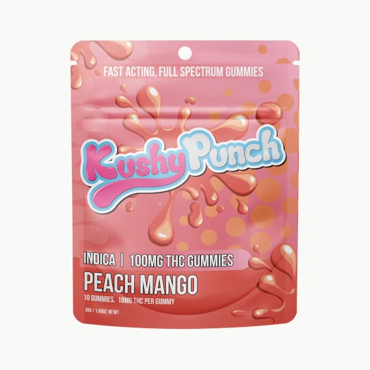 Kushy Punch - Kushy Punch - Indica Peach Mango INDIVIDUAL GUMMIES 100MG - 1