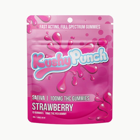 Kushy Punch - Kushy Punch - Sativa Strawberry INDIVIDUAL GUMMIES 100MG - 1