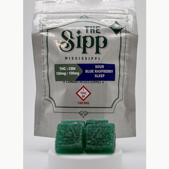 River Remedy - The Sipp: 1:1 CBN 100mg Sour Blue Razz Sleep Gummies (10pk) - 1