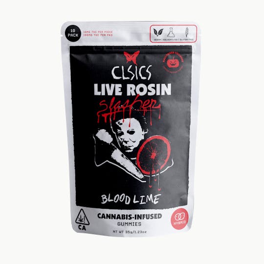 CLSICS Rosin & Rosin Infused Pre Rolls - SLASHER Blood Lime - 10Pk GUMMIES LIVE ROSIN INFUSED - 1