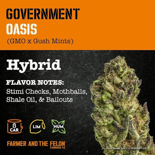Farmer and the Felon - Farmer and the Felon | Flower Government Oasis 1/8oz - 1