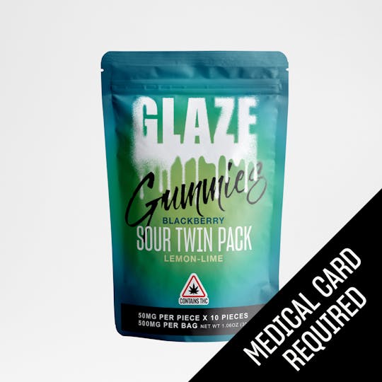Glaze - Glaze | Sour Twin Pack Blackberry + Lemon-Lime Gummies | 500mg (MED) - 1